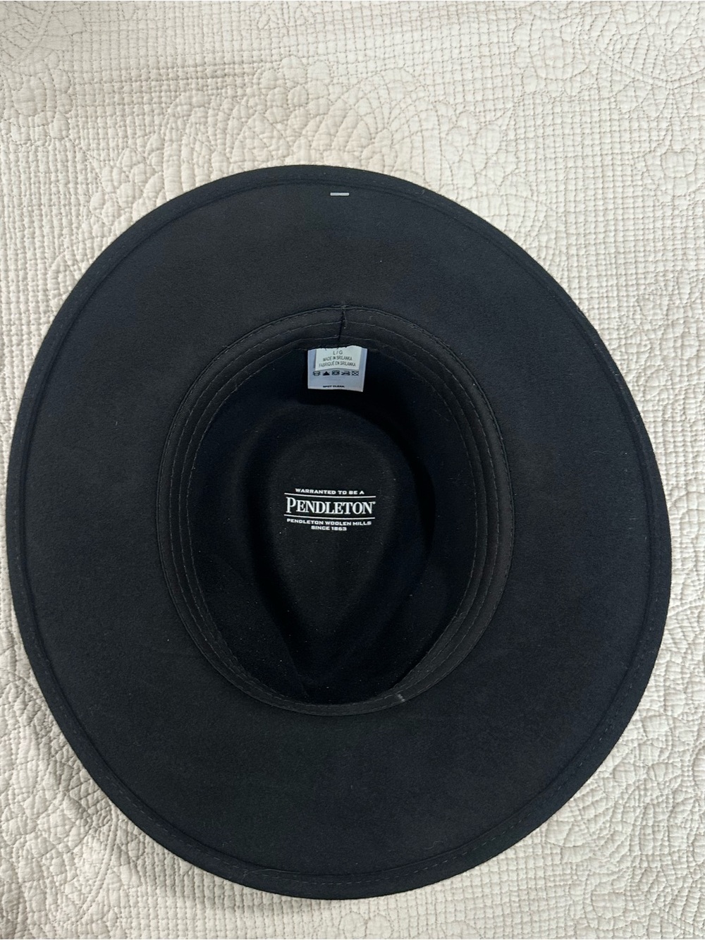 Pendleton Outback Hat Men Large Pure Wool Black Western Cowboy Outdoor - Picture 4 of 6